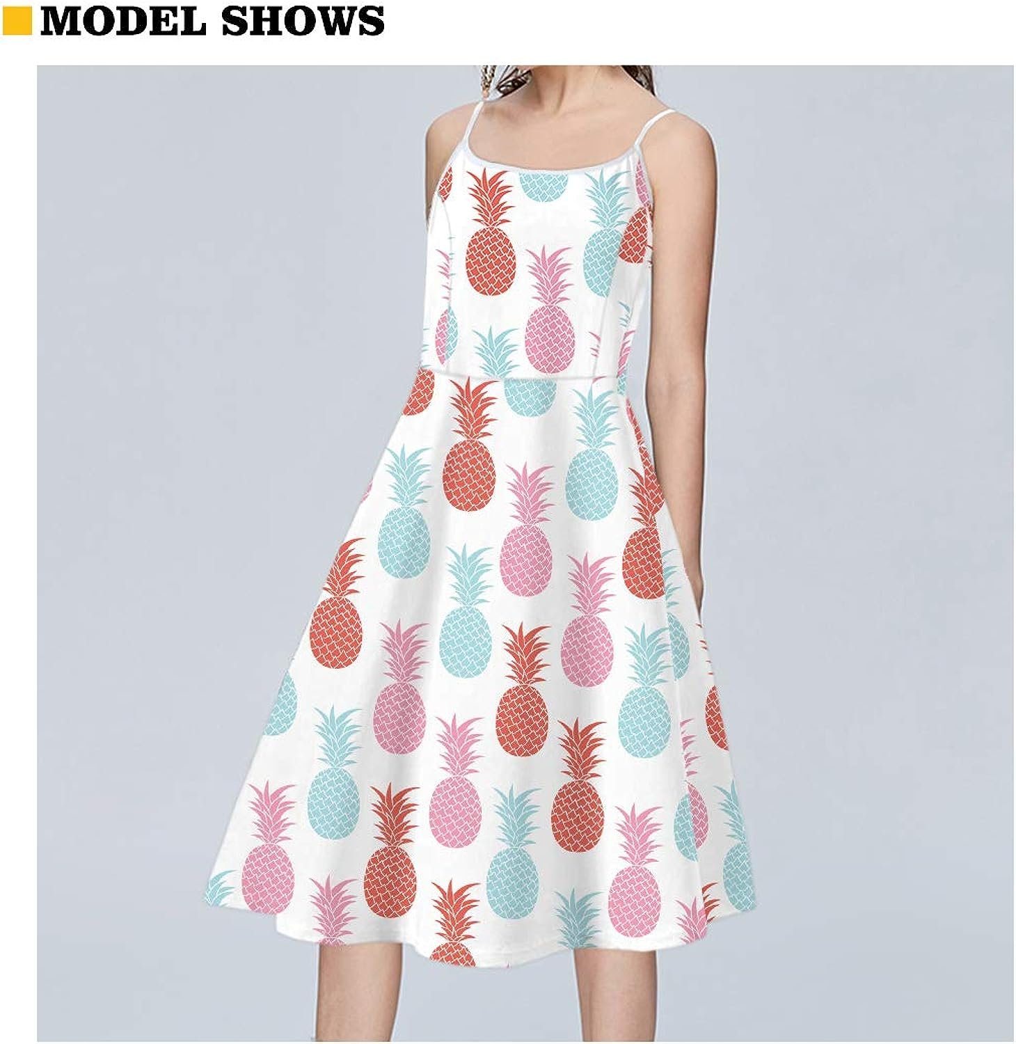 Biyejit Women Casual Loose Dress Strap Long Summer Beach Swing Dress