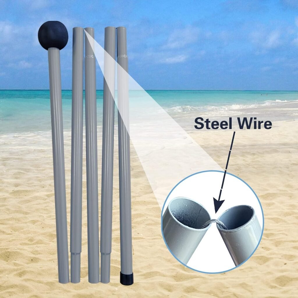 Beach Canopy YENGIAM Beach Tent Pop Up Shade 11X11 FT Portable Sun Shelter Extra Windproof Rope Stable Sun Protection with Carry Bag Easy Set Up for Family Outdoor Camping Fishing Backyard Picnics