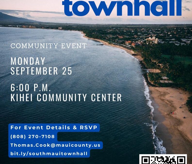 Councilmember Tom Cook to host South Maui community townhall, Sept. 25