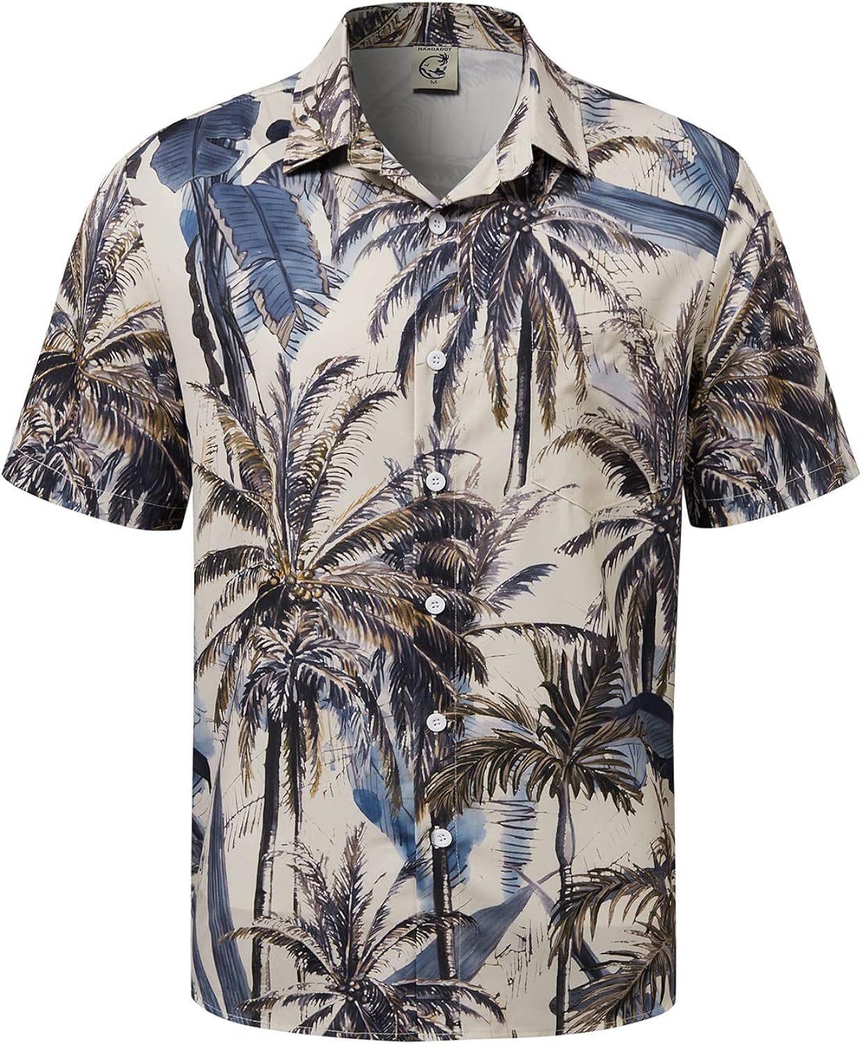 Hardaddy Mens Hawaiian Shirt Short Sleeves Coconut Printed Button Down Summer Beach Casual Shirts