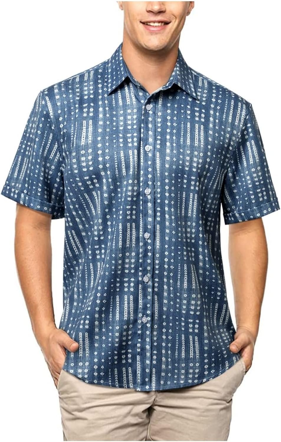 HISDERN Mens Summer Tropical Shirts Short Sleeve Hawaiian Button Down Retro Shirts Striped Casual Beach 70S Vacation HISDERN Mens Summer Tropical Shirts Short Sleeve Hawaiian Button Down Retro Shirts Striped Casual Beach 70S Vacation