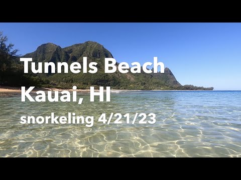 Snorkeling at Tunnels Beach, Kauai, HI